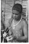 Woman cleaning her pipe