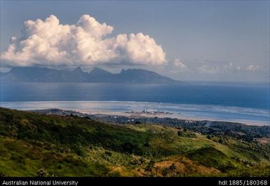 Tahiti - airfield from Fare Rau Ape + Moorea