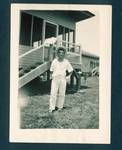 [Don Honeysett standing outside his residence, Rabaul, New Guinea, c1929 to 1931]