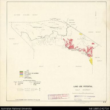 Papua New Guinea, Land Use Potential Gulf District, Sheet 2.2, 1969, 1:1 584 000