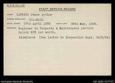 Dawkins, James Arthur