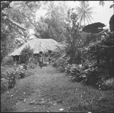 Woman walking towards a hut in New Caledonia, 1967 / Michael Terry