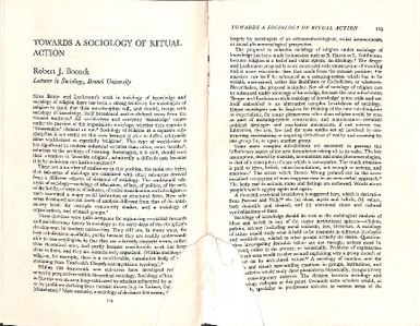 Towards a sociology of ritual action