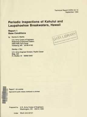 Periodic inspections of Kahului and Laupahoehoe breakwaters, Hawaii