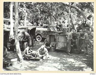 DALLMAN RIVER, NEW GUINEA, 1944-02-25. A GENERAL VIEW OF A PORTION OF THE WORKSHOP AREA AT THE 231ST LIGHT AID DETACHMENT