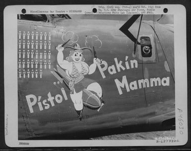 The Consolidated B-24 "Liberator," "Pistol Packin Mamma", At An Airfield On Kwajalein, Marshall Islands, July 1944. (U.S. Air Force Number B63798AC)