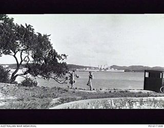 NOUMEA, NEW CALEDONIA, 1931. HMAS CANBERRA LYING AT ANCHOR IN THE HARBOUR