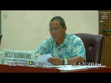 Palau National Congress | 11th OEK, The Senate 3rd Day of 16th Special Session