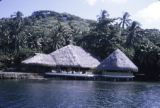 French Polynesia, building on shore of Bora Bora