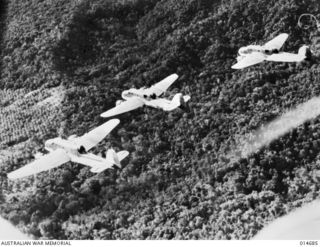 1943-04-16. NEW GUINEA. MILNE BAY. BEAUFORT BOMBERS PRACTICE AT MILNE BAY. (NEGATIVE BY N. BROWN)