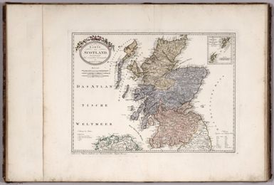 Karte von Scotland. Nach Dorret. Neu verzeichnet herausgegeben von Franz Joh. Jos. Von Reilly. Zu finden im von Reilly'schen Landkarten und Kunstwerke Verschleiss Komptoir. Wien, 1795. Gestochen von Hieron Benedicti. (inset) Die Orkneys und Shetlands Inseln. (to accompany) Grosser Deutscher Atlas.