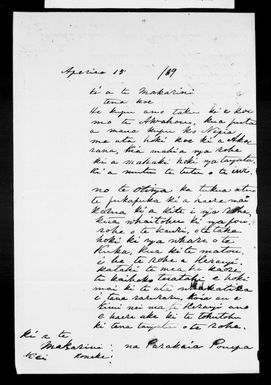 Letter from Parakaia Te Pouepa to McLean