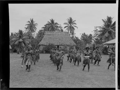 Male dancers at the meke, Lautoka, Fiji