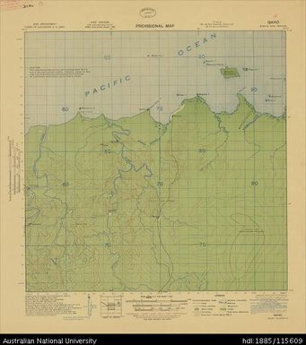 Papua New Guinea, New Britain, Gaho, Provisional map, Sheet B55/8, (1321), 1943, 1:63 360