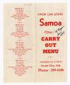 Samoa, carry out menu