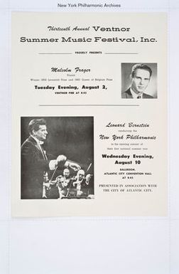 Coast Tour 1960: Atlantic City, August 10, Programs/Press Material, May 05, 1960 - Aug 10, 1960