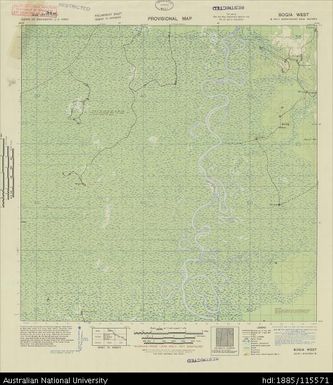 Papua New Guinea, Northeast New Guinea, Bogia West, Provisional map, Sheet B55/1, 1943, 1:63 360