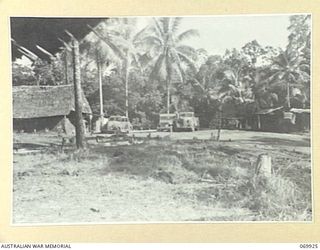 MILNE BAY, NEW GUINEA. 1943-01. A SECTION OF THE HEADQUARTERS, ROYAL AUSTRALIAN ARTILLERY, 5TH DIVISION CAMP AREA