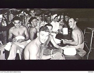 RABAUL, NEW BRITAIN, 1945-12-18. PATIENTS AT 118TH AUSTRALIAN GENERAL HOSPITAL DOING FELT AND LEATHER WORK UNDER THE DIRECTION OF THE AUSTRALIAN ARMY EDUCATION SERVICE