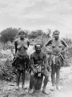 Natives in ordinary dress, consisting of a single banana leaf