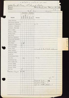 NGS observation check-lists March 1964 (Northern Grid Survey 8)