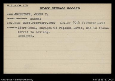 Johnstone, James T
