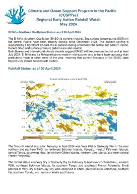 Regional Early Action Rainfall Watch : Monthly and seasonal Rainfall Watch: May 2024