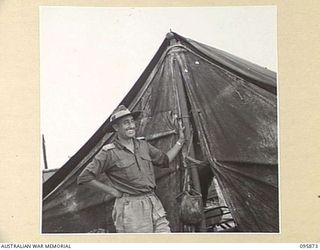 WIRUI BEACH, WEWAK AREA, NEW GUINEA. 1945-08-31. LIEUTENANT COLONEL K.A. MCGARRITY, COMMANDING OFFICER 2/1 FIELD AMBULANCE