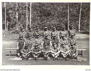 TOROKINA, BOUGAINVILLE. 1945-10-07. MEMBERS OF 15 PLATOON, C COMPANY, 24 INFANTRY BATTALION, 15 INFANTRY BRIGADE. (FOR IDENTIFICATION OF 20 NAMED PERSONNEL REFER TO PROVISIONAL CAPTION OR NAME ..