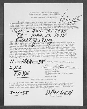 Volume 115: Immigration Service Forms, January 14, 1935 - March 30, 1935