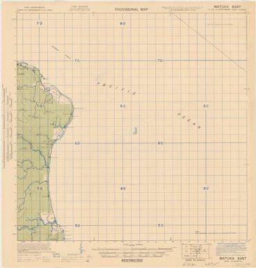 Provisional map, northeast New Guinea: Matuka East (Sheet Matuka East)
