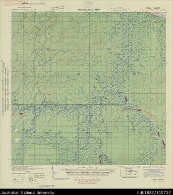 Papua New Guinea, Northeast New Guinea, Pual East - overprint, Provisional map, Sheet A54/11, 1943, 1:63 360