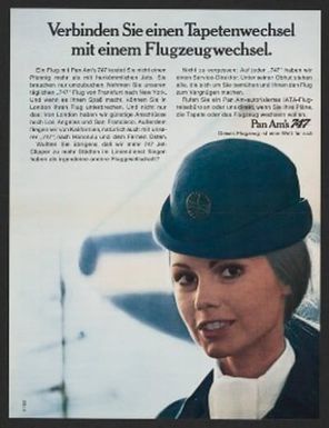 Verbinden Sie einen Tapetenwechsel mit einem Flugzeugwechsel.