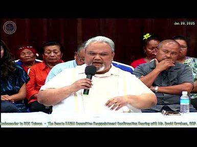 12th OEK, The Senate FASM Committee Confirmation Hearing with David Orrukem, Ambassador to Taiwan