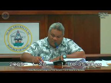 Palau National Congress | 12th OEK, The Senate 1st Day of 1st Regular Session