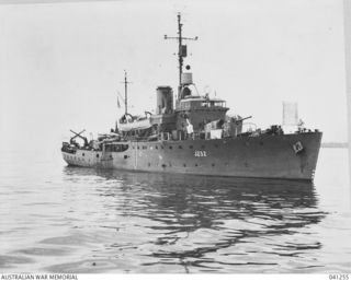 At Sea. c. 1944. Australian corvette HMAS Deloraine