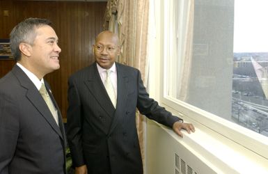 Secretary Alphonso Jackson with Guam Governor Felix Camacho - Secretary Alphonso Jackson meeting with Guam Governor Felix Camacho at HUD Headquarters