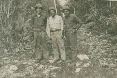 Bill Hitchcock, Tamby Tamborillo, and Man in Guam