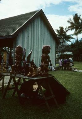 Woodcarver's stall Nuku'alofa, June 1984