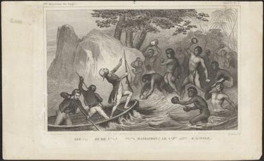 Les sauvages de l'Ile Mouna massacrent le Capitaine de Langle / Pardinel sculp