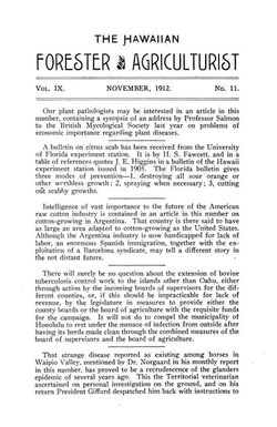 The Hawaiian forester and agriculturist
