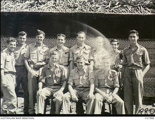 VIVIGANI, GOODENOUGH ISLAND, PAPUA. C. 1944-10. GROUP PORTRAIT OF NINETEEN YEAR OLD AIRCREW BOYS WHO WERE OVER RABAUL WITH THE BEAUFORT BOMBER FORCE FROM NOS. 6, 8 AND 100 SQUADRONS RAAF. A NUMBER ..