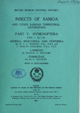 Insects of Samoa and other Samoan terrestrial arthropoda