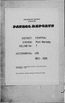 Patrol Reports. Central District, Port Moresby, 1953-1956