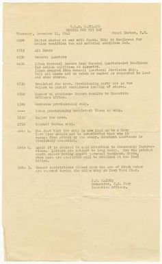 [U.S.S. Maryland Orders for the Day, December 11th - 1941]