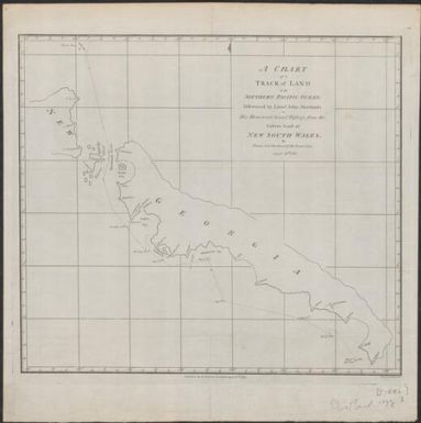A chart of a track of land in the southern Pacific Ocean : discovered by Lieut. John Shortland, on his homeward bound passage from the eastern coast of New South Wales / by Thomas Geoe. Shortland of the Royal Navy, August 20th, 1788