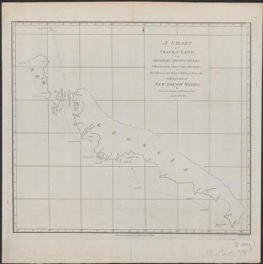 A chart of a track of land in the southern Pacific Ocean : discovered by Lieut. John Shortland, on his homeward bound passage from the eastern coast of New South Wales / by Thomas Geoe. Shortland of the Royal Navy, August 20th, 1788