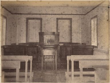 Church interior, Swains Island, 1886