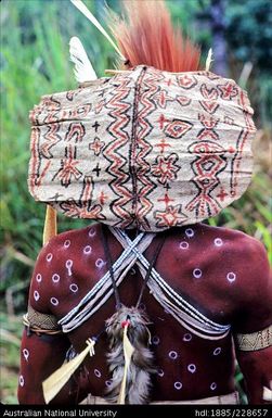 Tapa cloth head-cape designs