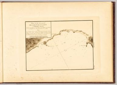 Plano de la ensenada de Los Escullos ò Mahomet Arraez, situado el castillo de San Felipe en la latitud N. de 36°. 48'. 00". y longitud de 4°. 15'. 10". al este de Cadiz.